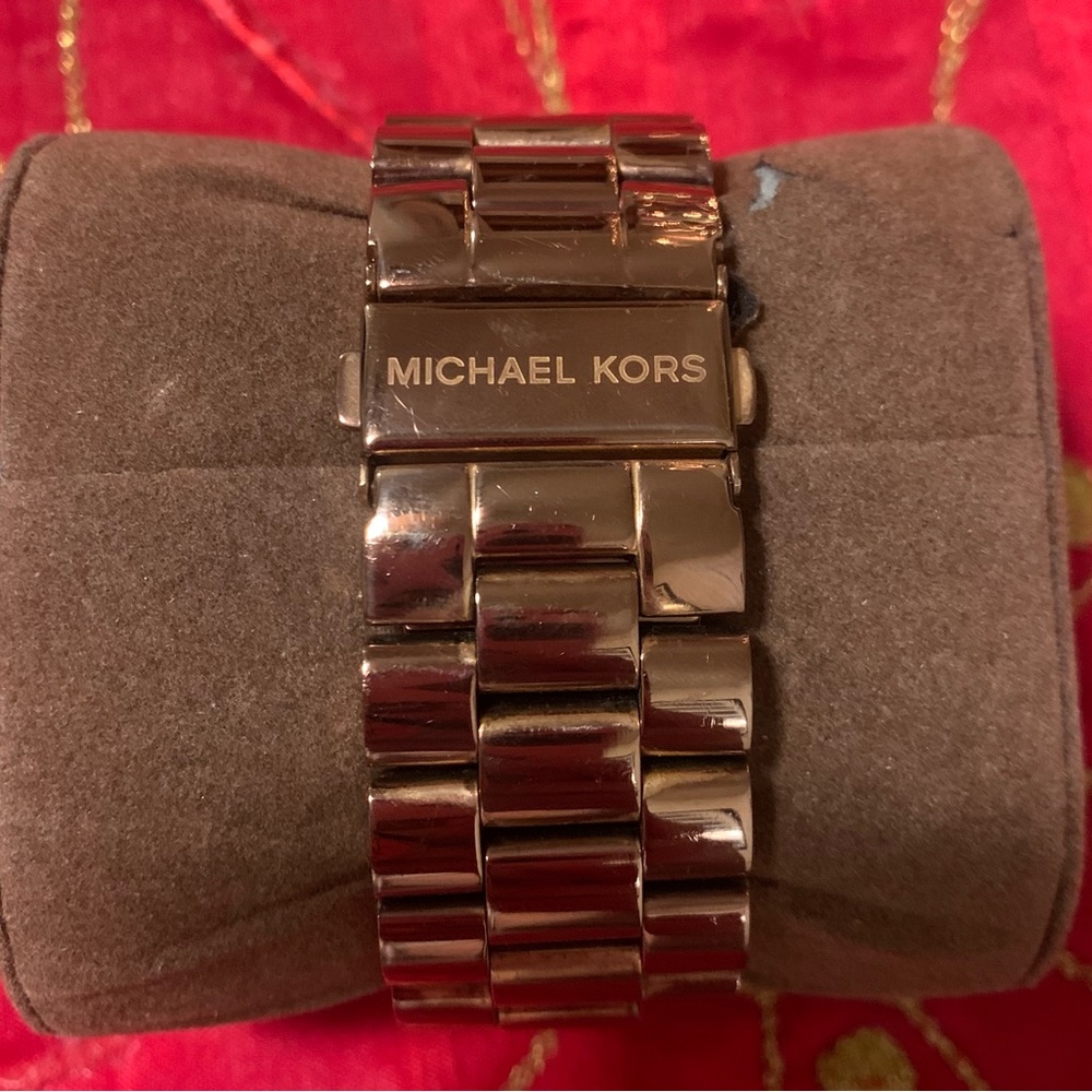 MICHAEL KORS Lennox Pavé Logo Rose Gold-Tone Watch - Picture 4 of 12